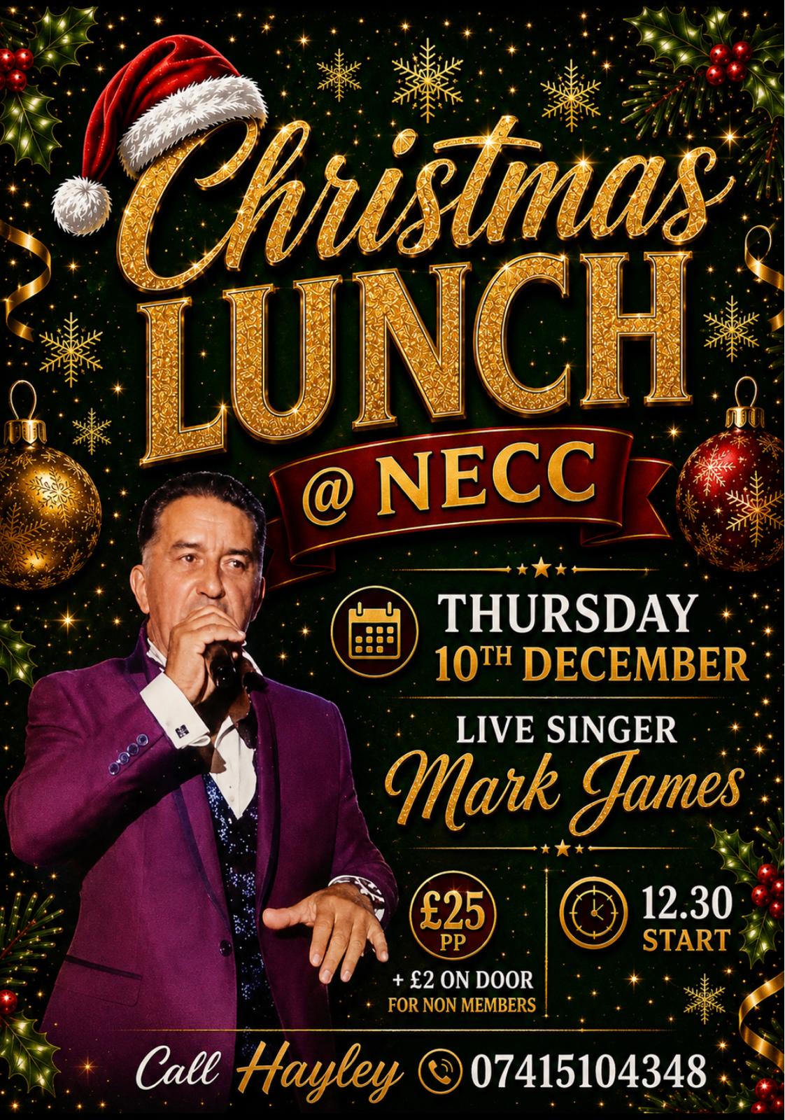 Poster for Christmas Lunch with Mark James!