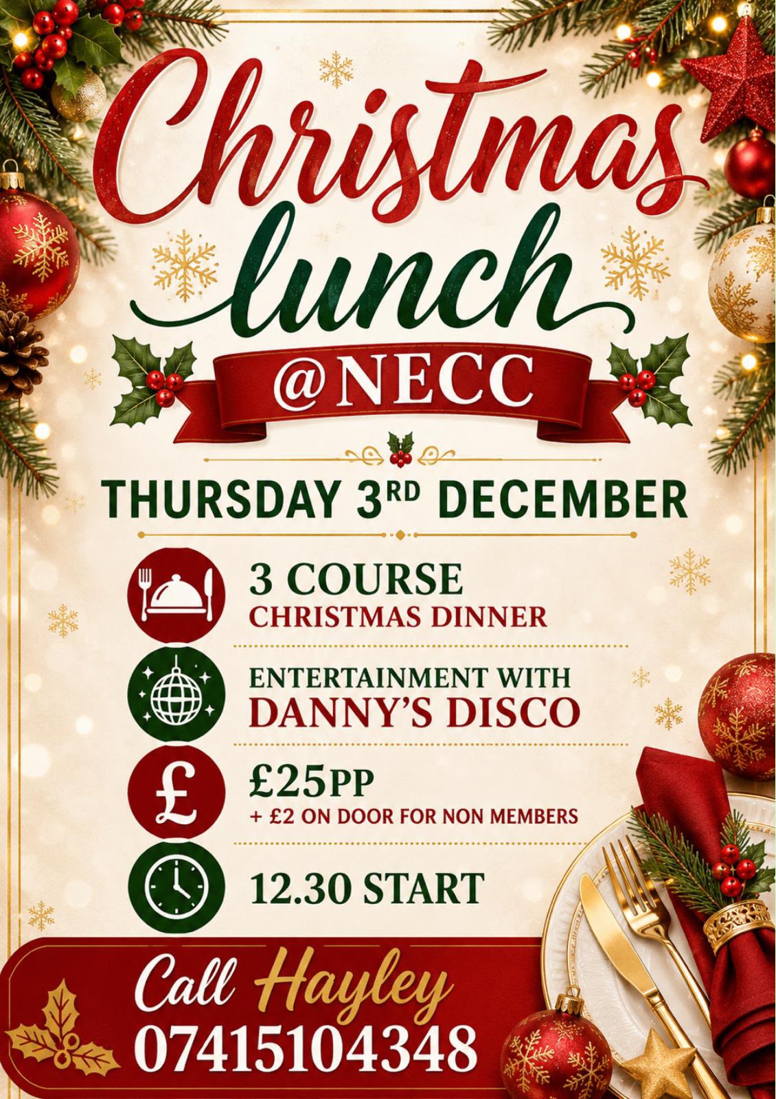 Poster for Christmas Sunday Lunch with Danny's Disco