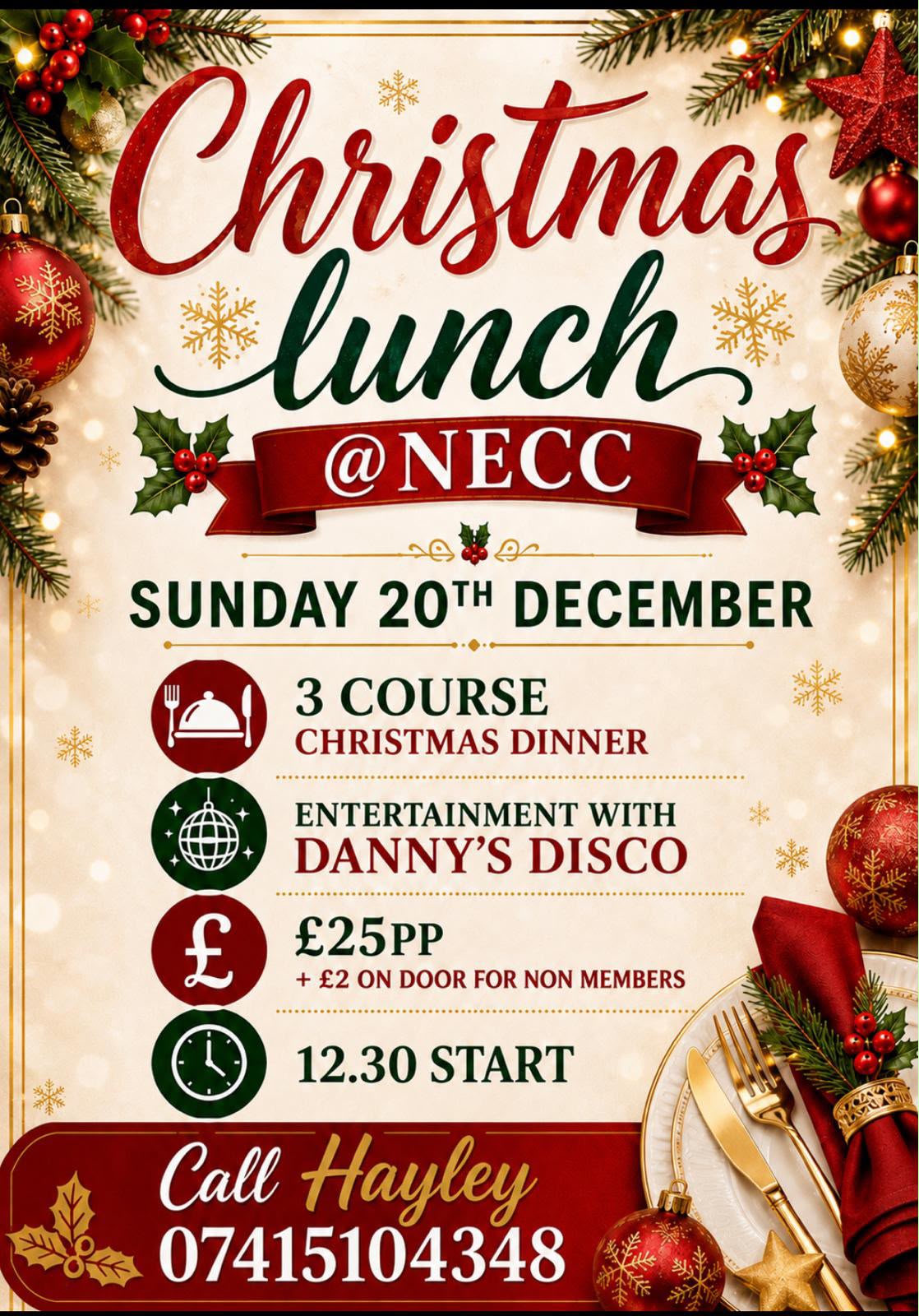 Poster for Christmas Sunday Lunch with Danny's Disco